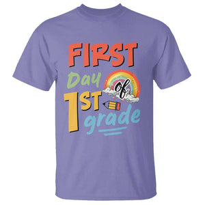 Back To School T Shirt First Day Of 1st Grade Rainbow TS11 Violet Print Your Wear