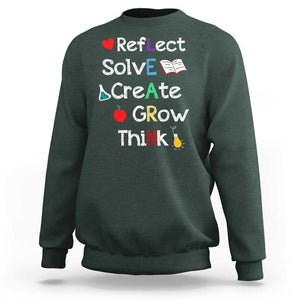 Back To School Sweatshirt Learn Motivation Quote Apple Book TS11 Dark Forest Green Print Your Wear