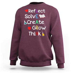 Back To School Sweatshirt Learn Motivation Quote Apple Book TS11 Maroon Print Your Wear