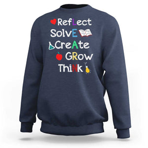 Back To School Sweatshirt Learn Motivation Quote Apple Book TS11 Navy Print Your Wear