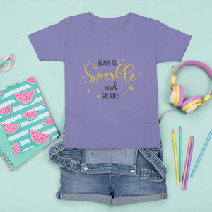 Back To School T Shirt For Kid Ready To Sparkle 2nd Grade Star Heart TS11 Violet Print Your Wear