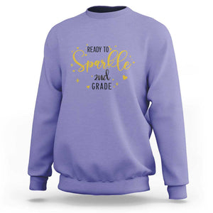 Back To School Sweatshirt Ready To Sparkle 2nd Grade Star Heart TS11 Violet Print Your Wear