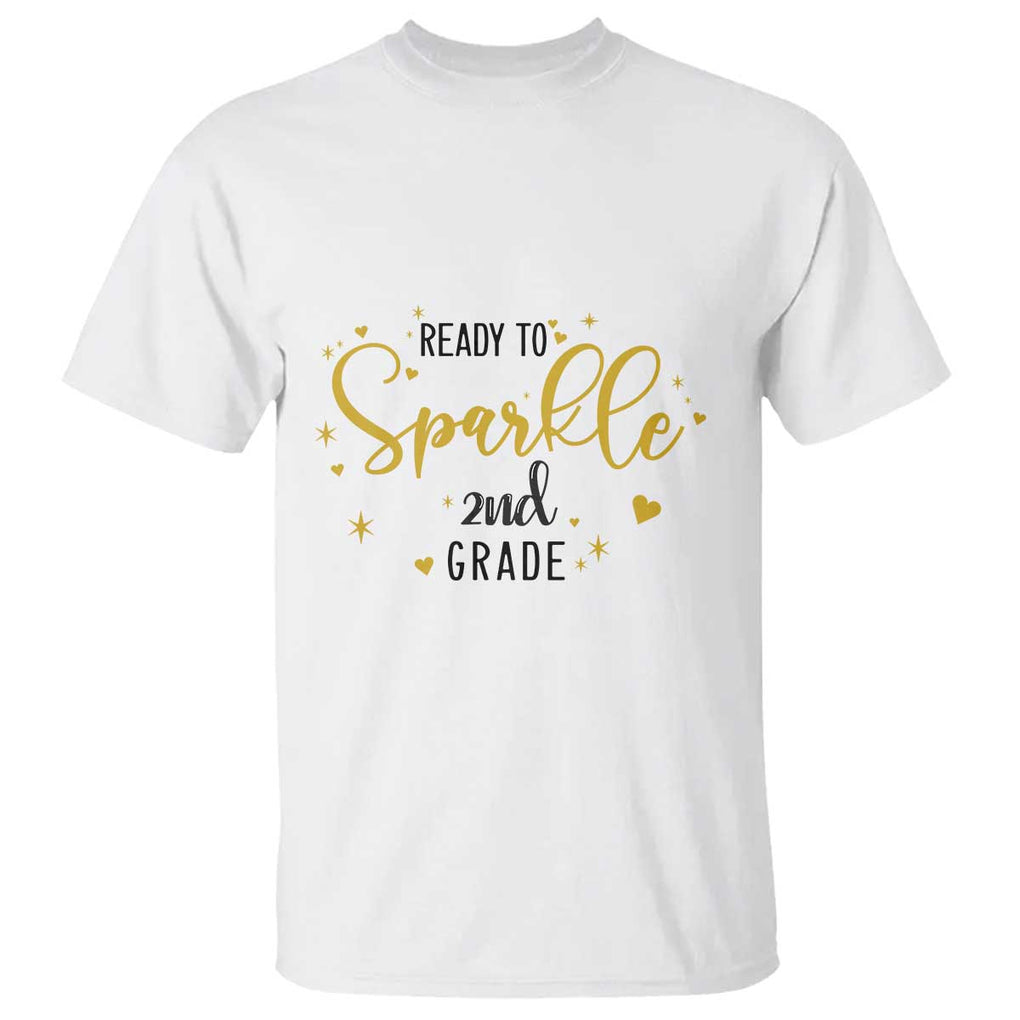 Back To School T Shirt Ready To Sparkle 2nd Grade Star Heart TS11 White Print Your Wear