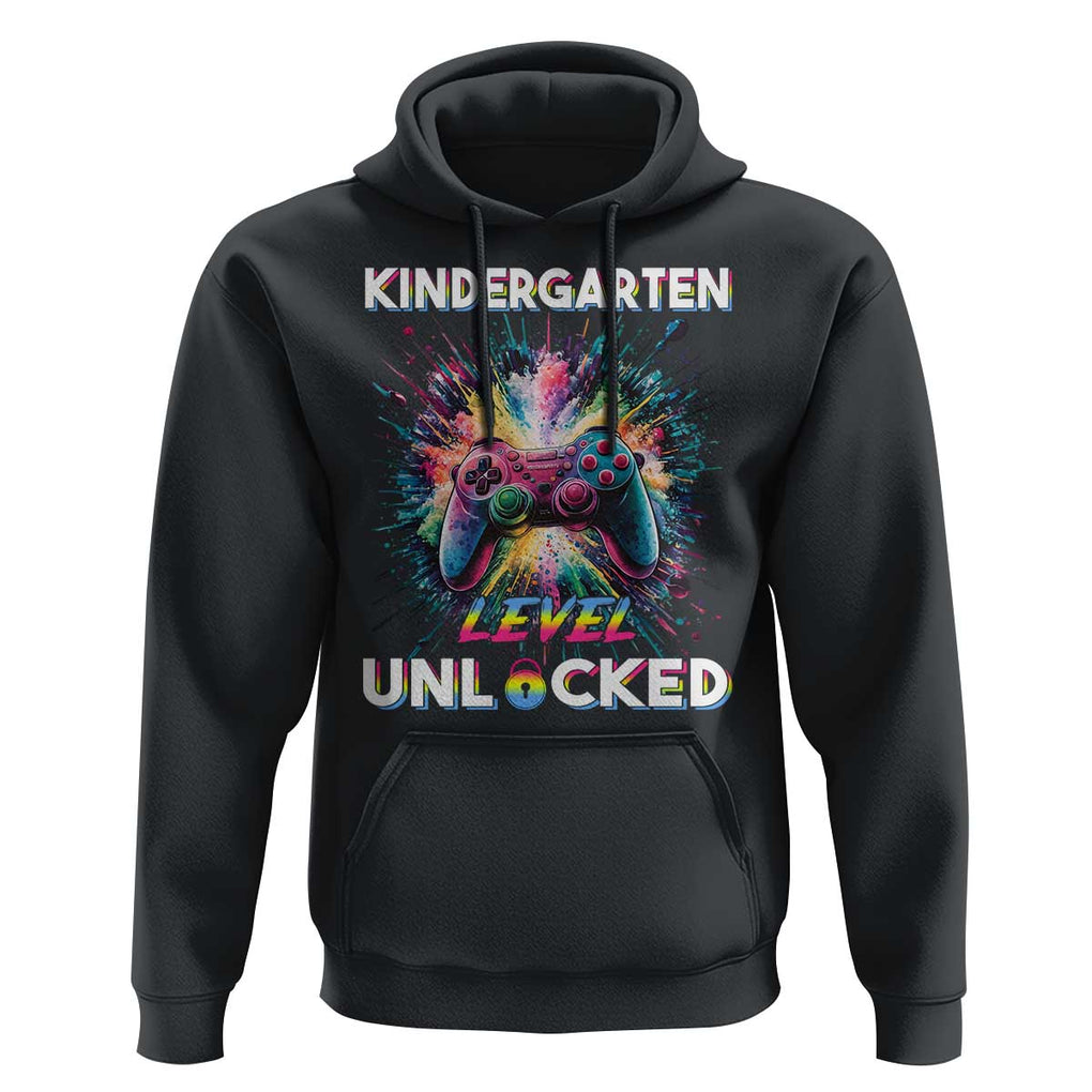 Kindergarten Level Unlocked Hoodie Back To School Game Console TS11 Black Print Your Wear