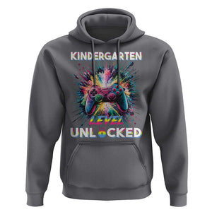 Kindergarten Level Unlocked Hoodie Back To School Game Console TS11 Charcoal Print Your Wear