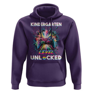 Kindergarten Level Unlocked Hoodie Back To School Game Console TS11 Purple Print Your Wear