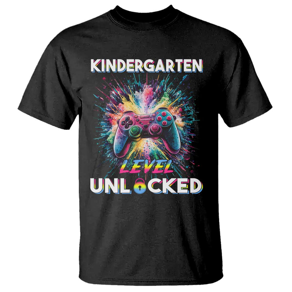 Kindergarten Level Unlocked T Shirt Back To School Game Console TS11 Black Print Your Wear