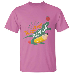 Teacher Saurus T Shirt Back To School Dinosaur Pencil TS11 Azalea Print Your Wear