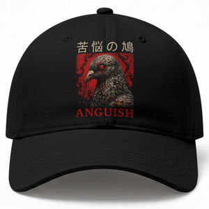 Anguish Pigeon Japanese Poster Graphic Baseball Cap Funny Horror Bird