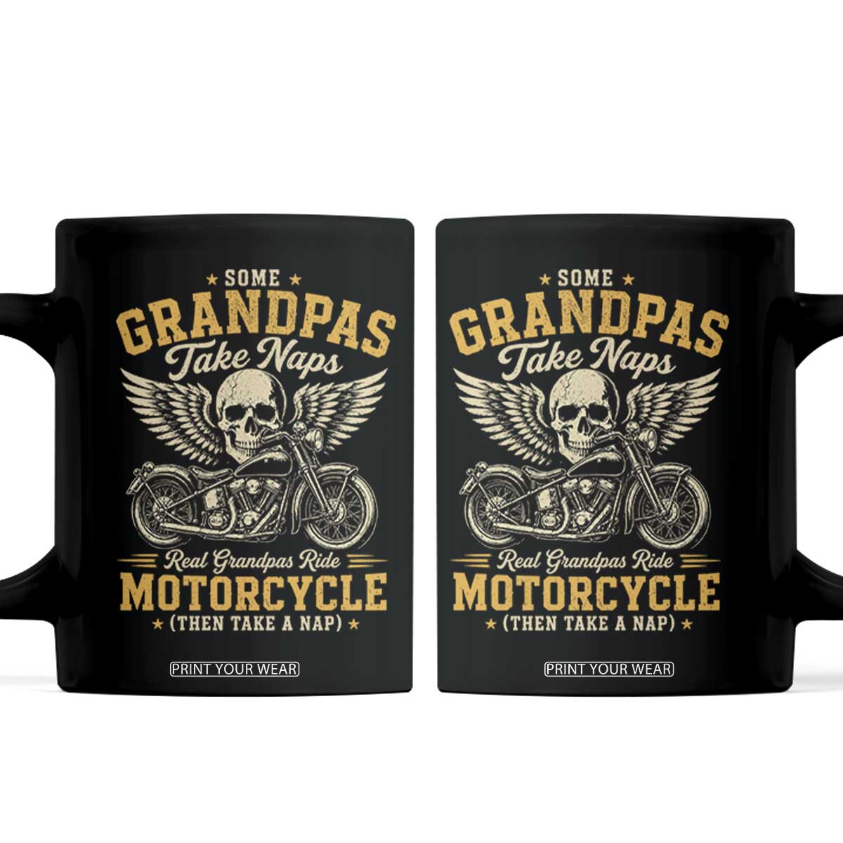 Some Grandpas Take Naps Real Grandpas Ride Motorcycle Then Take Nap Coffee Mug Funny Grandpa Biker TS11 Black Print Your Wear