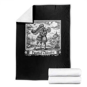 Heated Chivalry Medieval Knights Kissing LGBT Pride Throw Blanket TS11 Black Print Your Wear