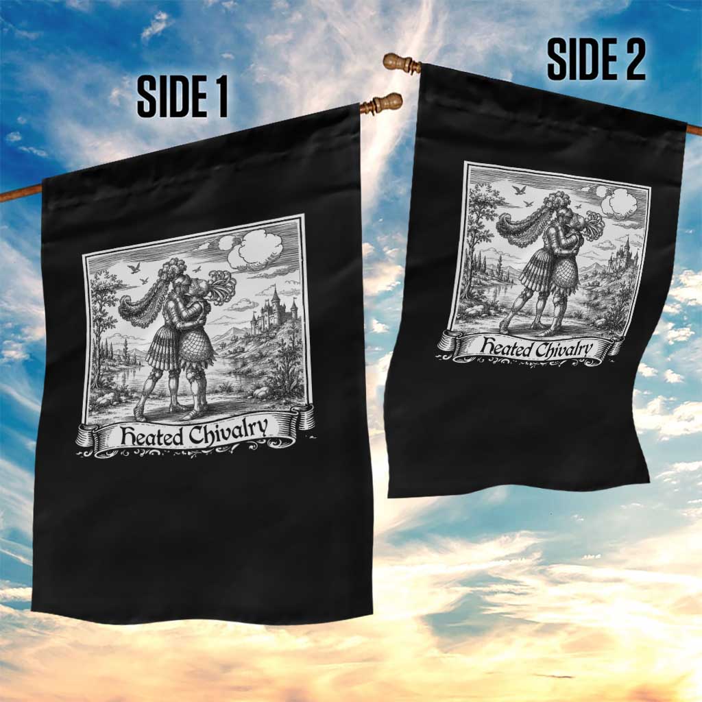 Heated Chivalry Medieval Knights Kissing LGBT Pride Garden Flag TS11 Print Your Wear