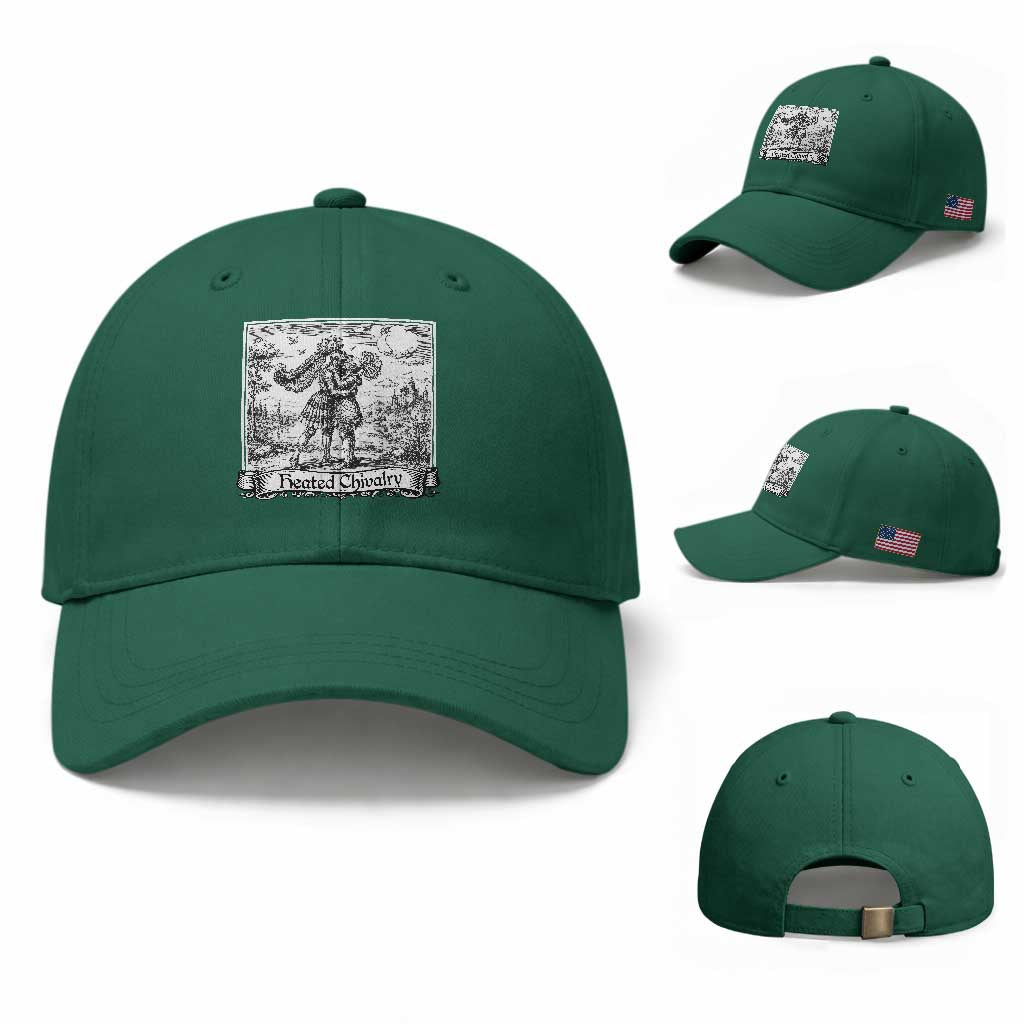 Heated Chivalry Medieval Knights Kissing LGBT Pride Baseball Cap TS11 Baseball Cap Universal Fit Irish Green Print Your Wear