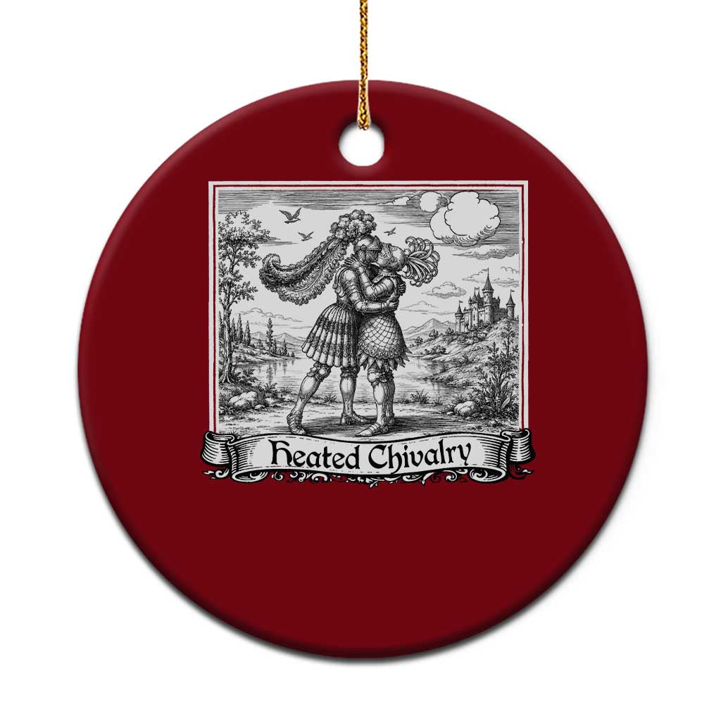 Heated Chivalry Medieval Knights Kissing LGBT Pride Ceramic Ornament TS11 1pc Red Print Your Wear