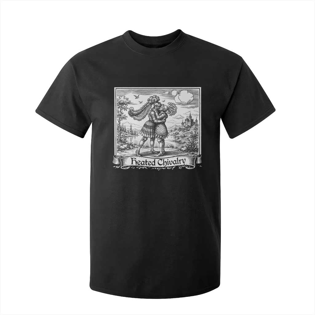 Heated Chivalry Medieval Knights Kissing LGBT Pride T Shirt For Kid TS11 Black Print Your Wear