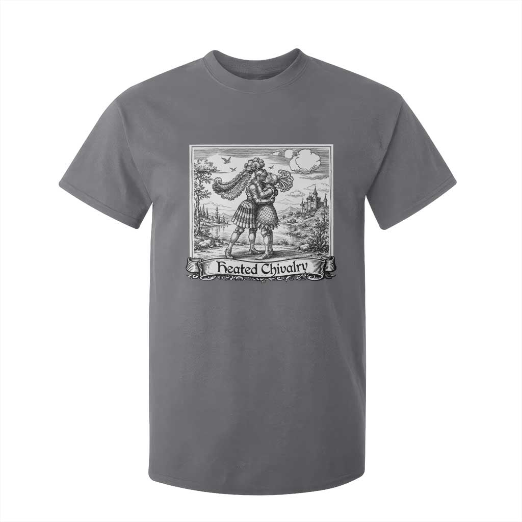 Heated Chivalry Medieval Knights Kissing LGBT Pride T Shirt For Kid TS11 Charcoal Print Your Wear