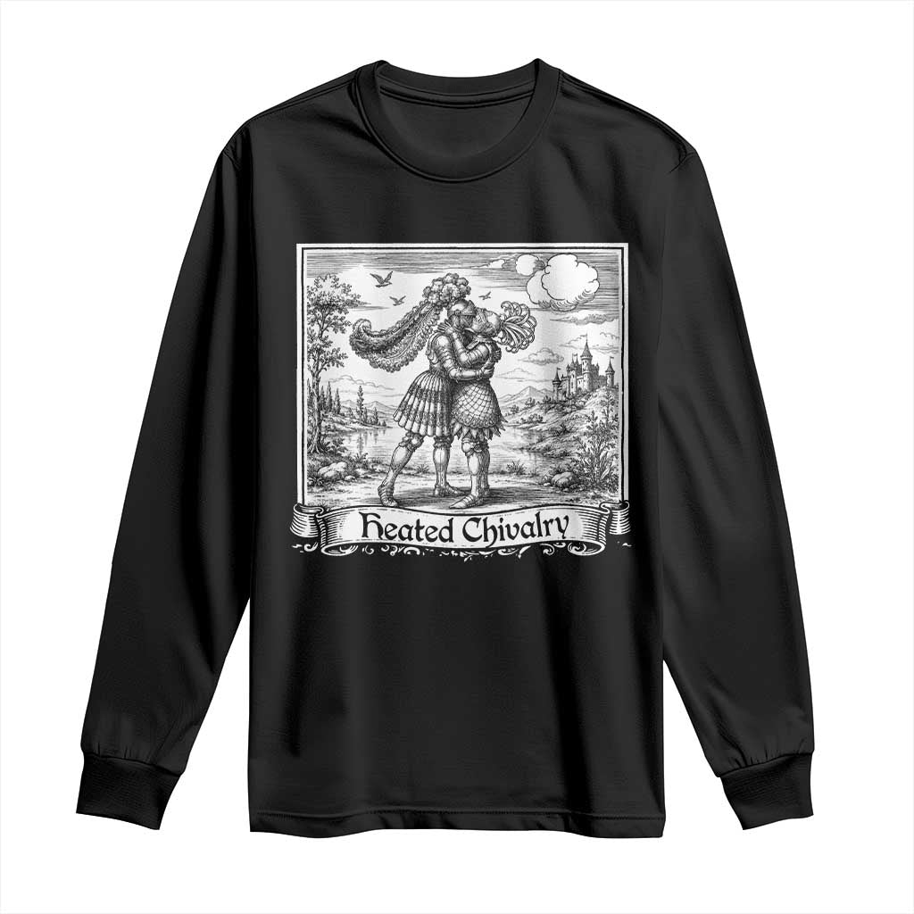 Heated Chivalry Medieval Knights Kissing LGBT Pride Long Sleeve Shirt TS11 Black Print Your Wear
