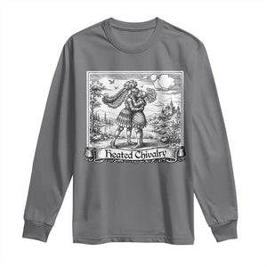 Heated Chivalry Medieval Knights Kissing LGBT Pride Long Sleeve Shirt TS11 Charcoal Print Your Wear