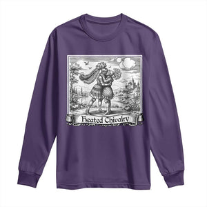 Heated Chivalry Medieval Knights Kissing LGBT Pride Long Sleeve Shirt TS11 Purple Print Your Wear