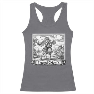 Heated Chivalry Medieval Knights Kissing LGBT Pride Racerback Tank Top TS11 Charcoal Print Your Wear