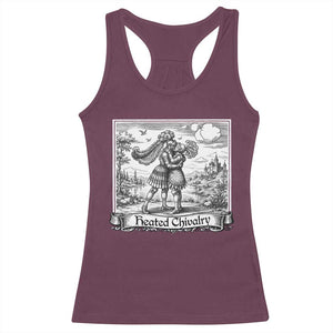 Heated Chivalry Medieval Knights Kissing LGBT Pride Racerback Tank Top TS11 Maroon Print Your Wear