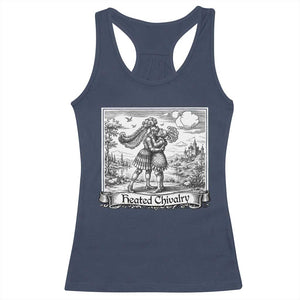 Heated Chivalry Medieval Knights Kissing LGBT Pride Racerback Tank Top TS11 Navy Print Your Wear
