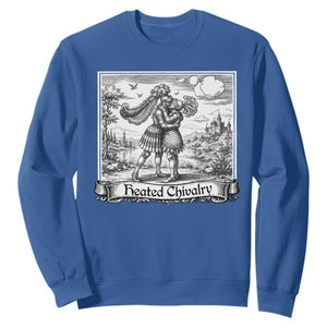 Heated Chivalry Medieval Knights Kissing LGBT Pride Sweatshirt TS11 Royal Blue Print Your Wear