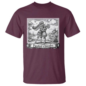 Heated Chivalry Medieval Knights Kissing LGBT Pride T Shirt TS11 Maroon Print Your Wear