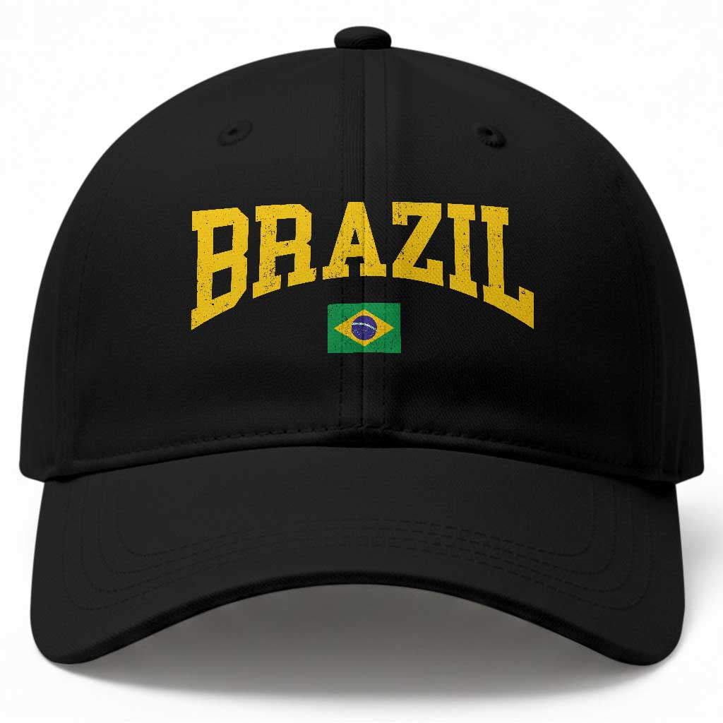Brazil Football Throwback Design Vintage Brazilian Flag Jersey Style Baseball Cap TS11 Print Your Wear