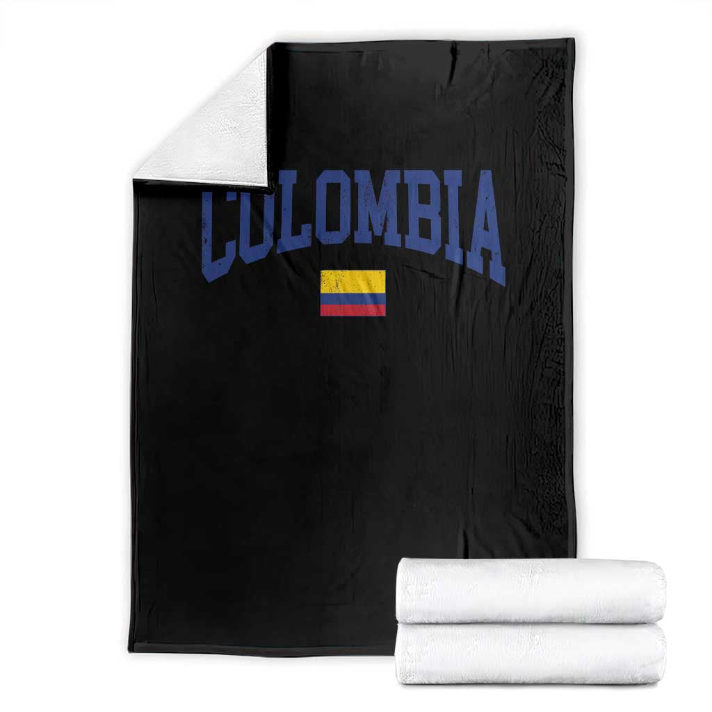 Colombia Football Throwback Design Vintage Colombian Flag Jersey Style Throw Blanket TS11 Black Print Your Wear