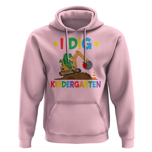 I Dig Kindergarten Hoodie Back To School Dinosaur Truck Construction TS11 Light Pink Print Your Wear