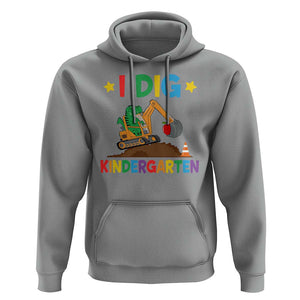 I Dig Kindergarten Hoodie Back To School Dinosaur Truck Construction TS11 Sport Gray Print Your Wear