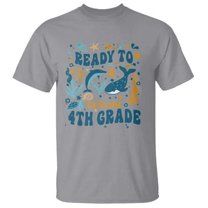 Funny Back To School Sea Animals T Shirt Ready To Explore 4TH Grade Whale Turtle TS11 Sport Gray Print Your Wear