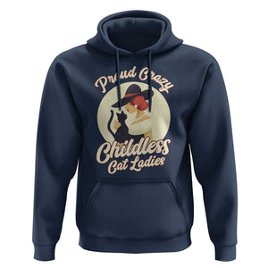 Proud Crazy Childless Cat Lady Hoodie Black Kitten Woman Election TS11 Navy Print Your Wear