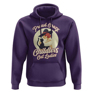 Proud Crazy Childless Cat Lady Hoodie Black Kitten Woman Election TS11 Purple Print Your Wear