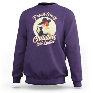 Proud Crazy Childless Cat Lady Sweatshirt Black Kitten Woman Election TS11 Purple Print Your Wear