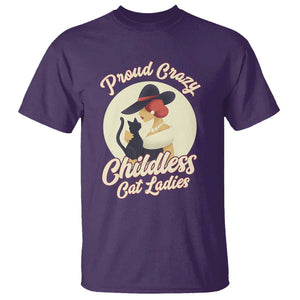 Proud Crazy Childless Cat Lady T Shirt Black Kitten Woman Election TS11 Purple Print Your Wear