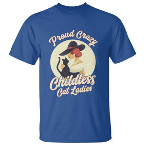 Proud Crazy Childless Cat Lady T Shirt Black Kitten Woman Election TS11 Royal Blue Print Your Wear