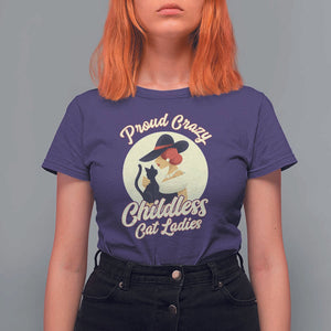 Proud Crazy Childless Cat Lady T Shirt For Women Black Kitten Woman Election TS11 Purple Print Your Wear