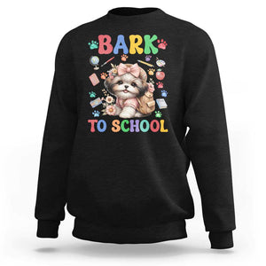 Funny Bark To School Sweatshirt Shih Tzu Dogs School Supplies Paw TS11 Black Print Your Wear