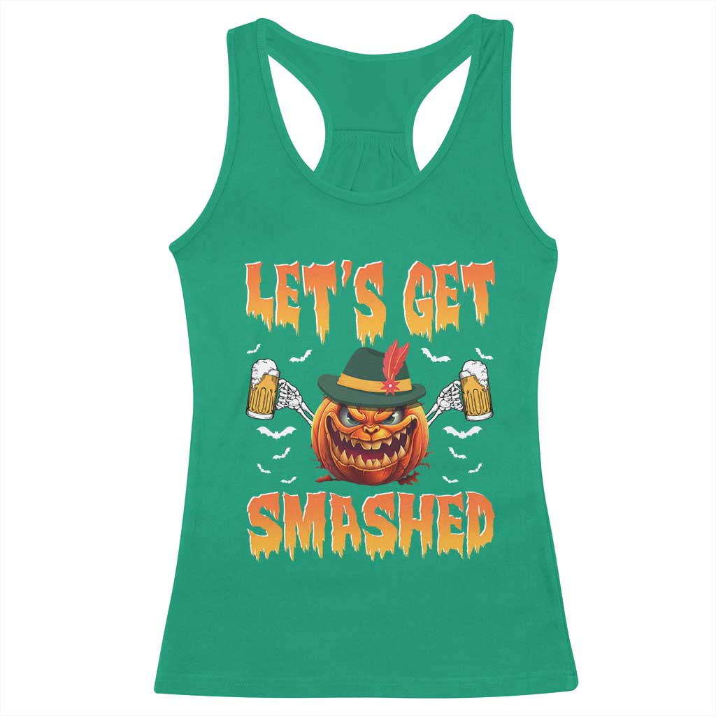 Funny Let's Get Smashed Racerback Tank Top Oktoberfest Pumpkin Beer Tyrolean Hat TS11 Irish Green Print Your Wear