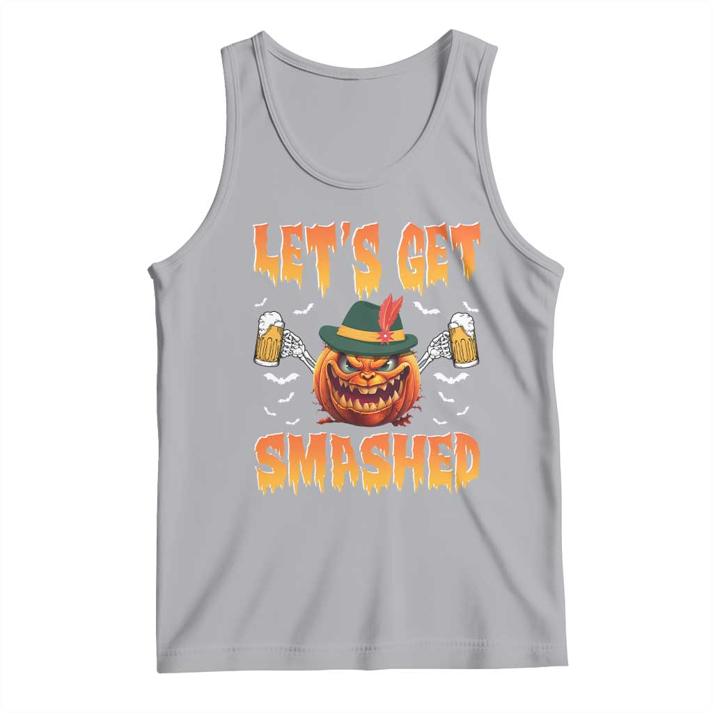 Funny Let's Get Smashed Tank Top Oktoberfest Pumpkin Beer Tyrolean Hat TS11 Athletic Heather Print Your Wear