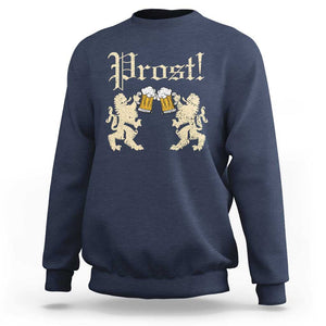 German Prost Sweatshirt Lion Cheers Beer Drinking Oktoberfest TS11 Navy Print Your Wear