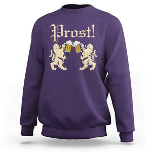 German Prost Sweatshirt Lion Cheers Beer Drinking Oktoberfest TS11 Purple Print Your Wear