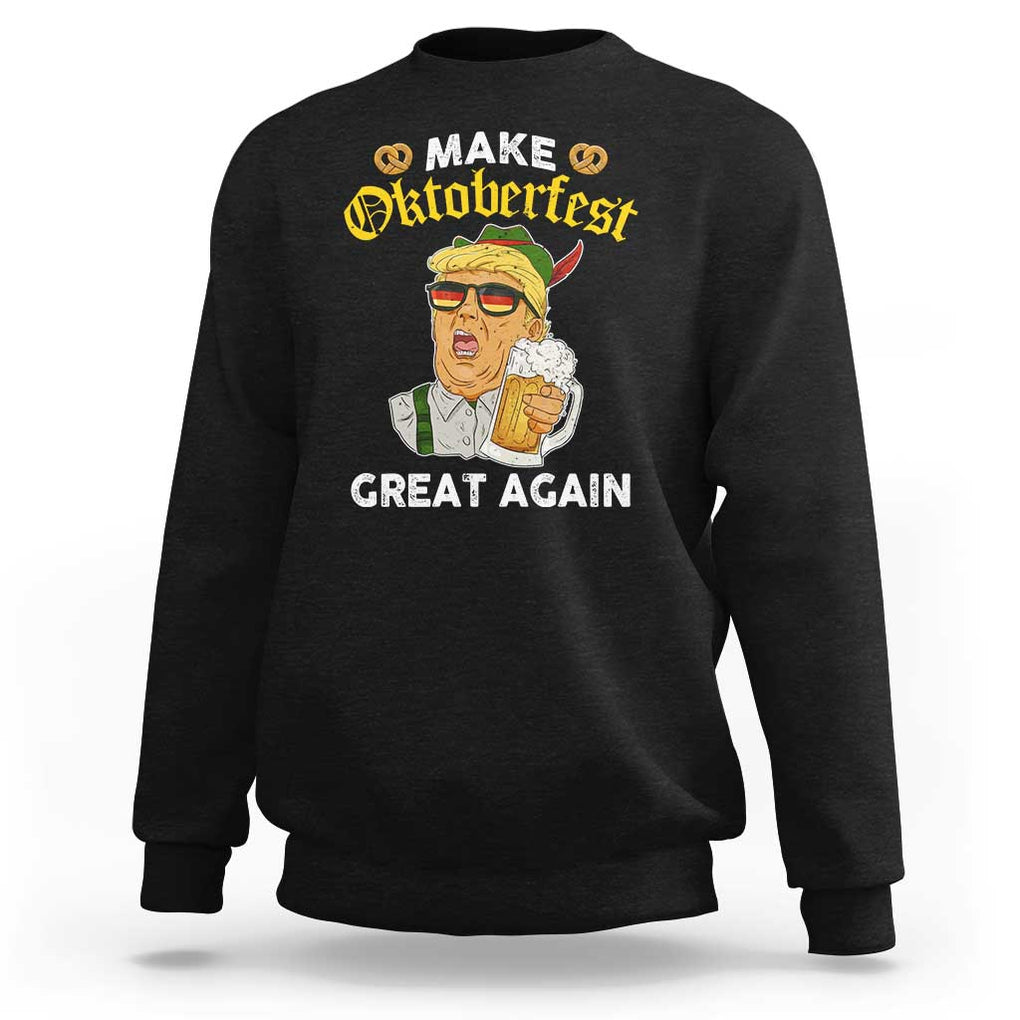 Funny Trump Beer Sweatshirt Make Oktoberfest Great Again Pretzels TS11 Black Print Your Wear