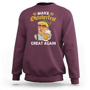 Funny Trump Beer Sweatshirt Make Oktoberfest Great Again Pretzels TS11 Maroon Print Your Wear