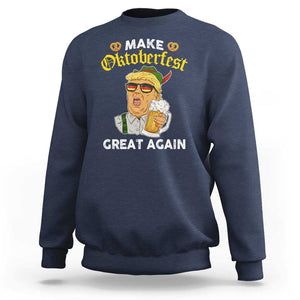 Funny Trump Beer Sweatshirt Make Oktoberfest Great Again Pretzels TS11 Navy Print Your Wear