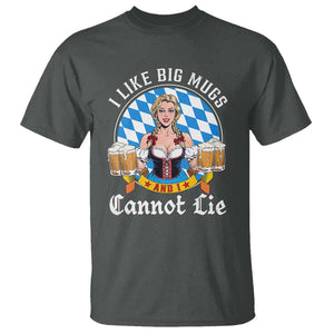 I Like Big Mugs And I Cannot Lie T Shirt Oktoberfest Party Beer Dirndl Bavarian Flag TS11 Dark Heather Print Your Wear