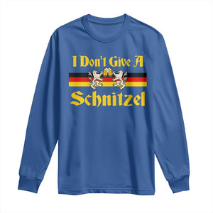 Funny Oktoberfest Long Sleeve Shirt I Don't Give a Schnitzel German Lion Beer TS11 Royal Blue Print Your Wear