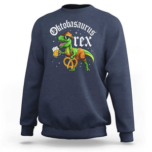 Funny Oktoberfest Dinosaur Sweatshirt Oktobasaurus Rex Lederhosen Bavarian Beer TS11 Navy Print Your Wear